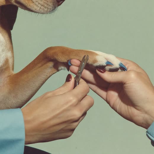 A dog's nails being clipped